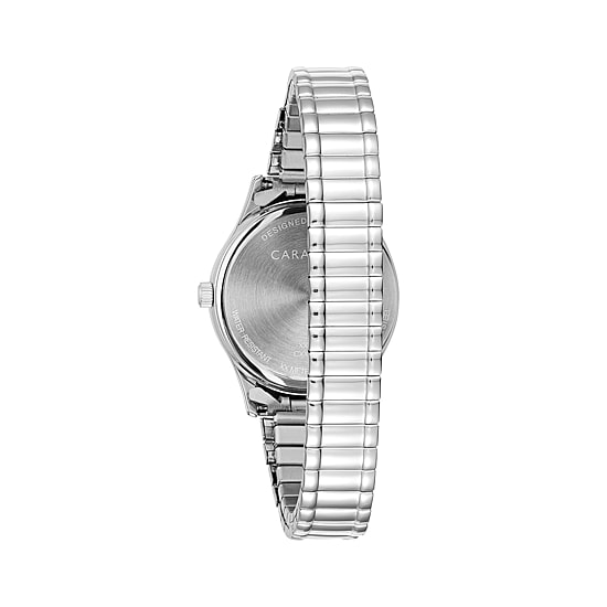 Caravelle Designed By Bulova Womens Silver Tone Stainless Steel Bracelet Watch 43m119