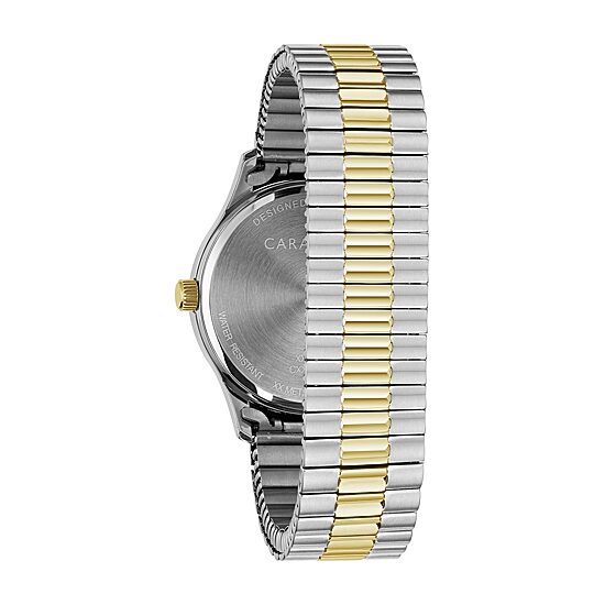 Caravelle Designed By Bulova Mens Two Tone Stainless Steel Bracelet Watch 45b147