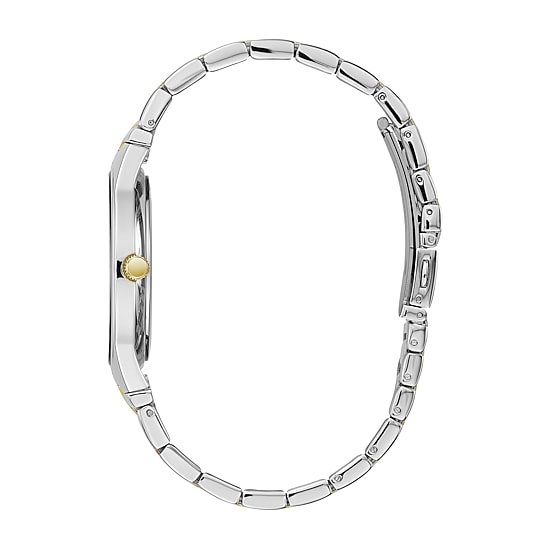 Caravelle Designed By Bulova Mens Diamond Accent Two Tone Stainless Steel Bracelet Watch 45d107