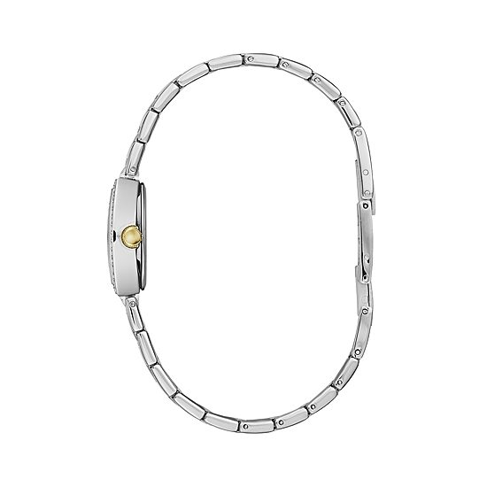 Caravelle Designed By Bulova Womens Crystal Accent Two Tone Stainless Steel Bracelet Watch 45l168