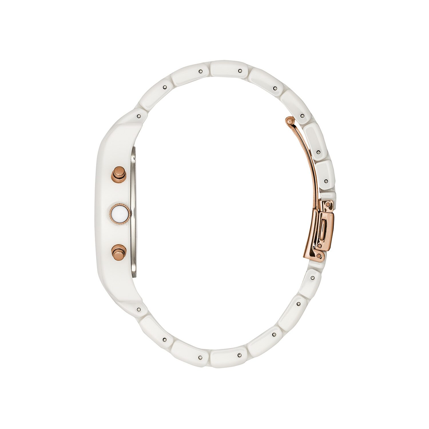 Caravelle Designed By Bulova Womens Chronograph White Bracelet Watch 45l174