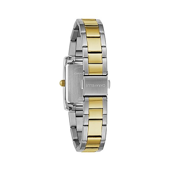 Caravelle Designed By Bulova Womens Two Tone Stainless Steel Bracelet Watch 45l167