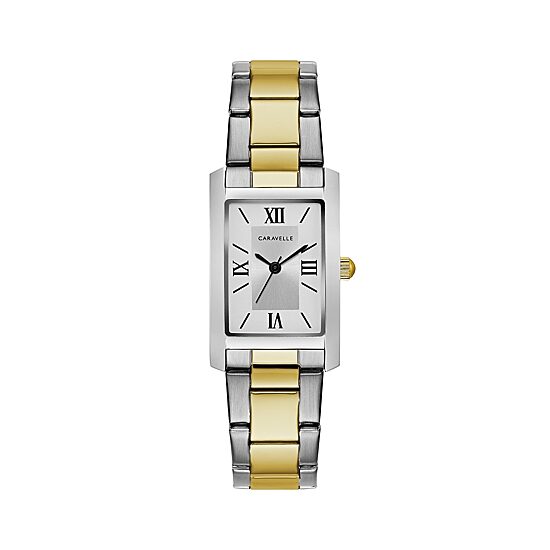Caravelle Designed By Bulova Womens Two Tone Stainless Steel Bracelet Watch 45l167