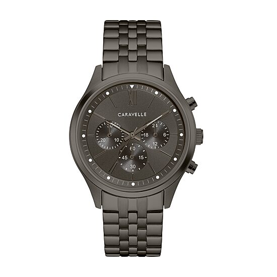 Caravelle Designed By Bulova Mens Chronograph Stainless Steel Bracelet Watch 45a141