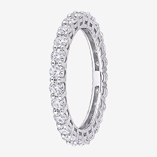 Womens 2.5MM 1 1/2 CT. T.W. Lab Created White Moissanite 10K Gold Eternity Band