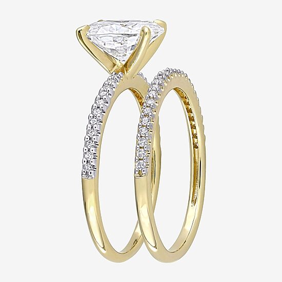 Womens 1/4 CT. T.W. Lab Created White Moissanite 14K Gold Bridal Set