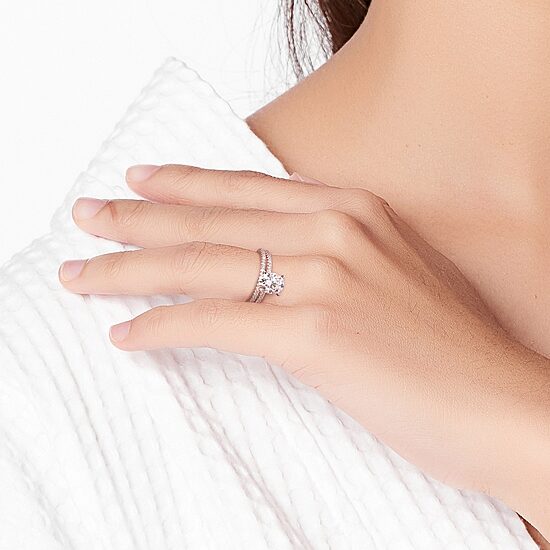 Womens 1/4 CT. T.W. Lab Created White Moissanite 14K Gold Bridal Set