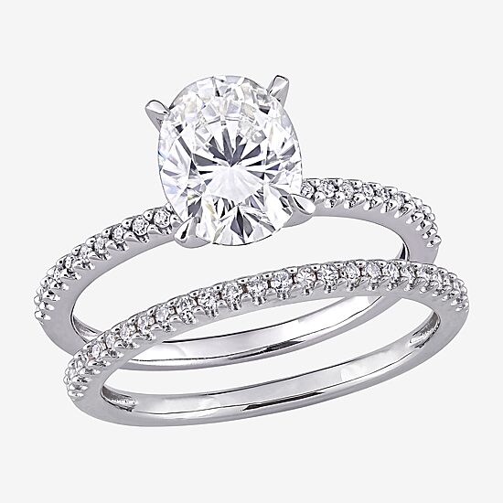 Womens 1/4 CT. T.W. Lab Created White Moissanite 14K Gold Bridal Set