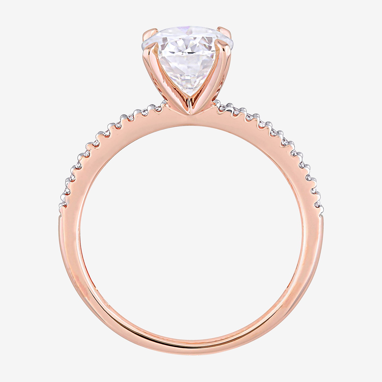 Womens 1/10 CT. T.W. Lab Created White Moissanite 14K Gold Engagement Ring