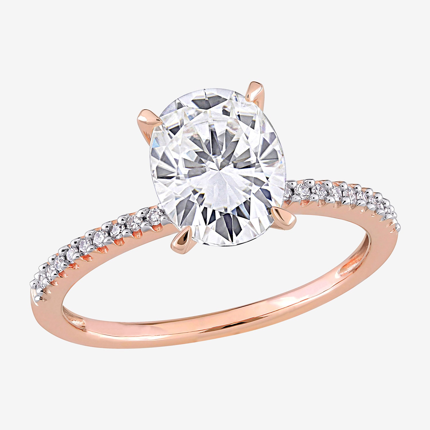 Womens 1/10 CT. T.W. Lab Created White Moissanite 14K Gold Engagement Ring