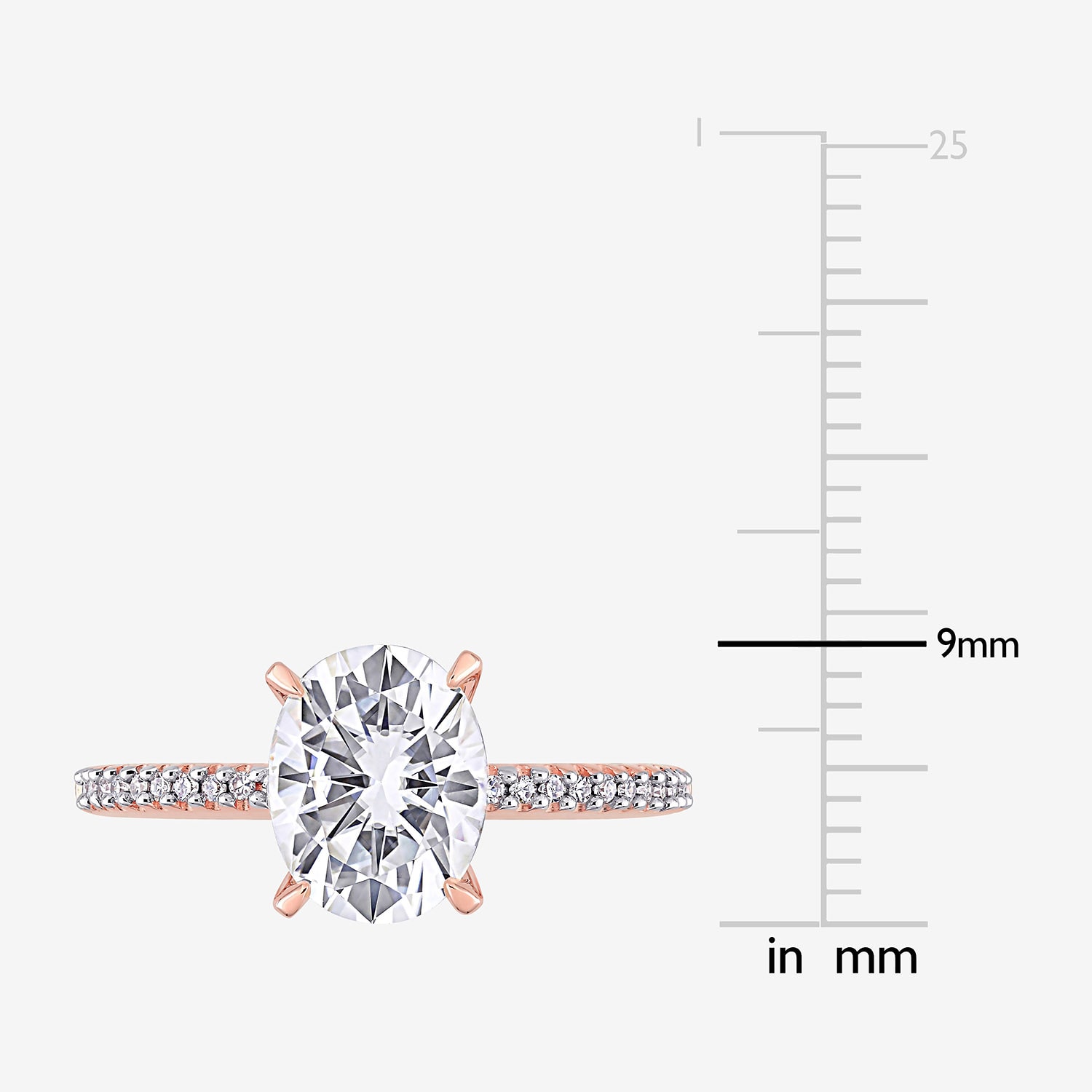 Womens 1/10 CT. T.W. Lab Created White Moissanite 14K Gold Engagement Ring