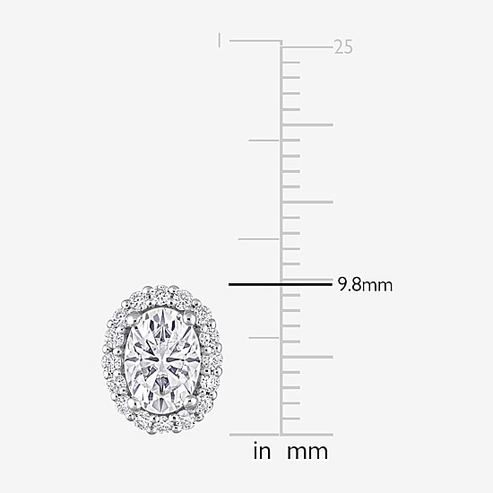 2 1/3 CT. T.W. Lab Created White Moissanite Sterling Silver 9.8mm Stud Earrings