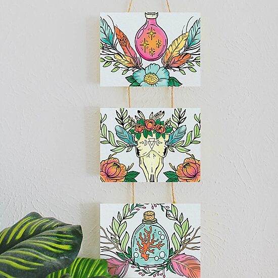Art 101 Gallery Hanging Canvas Wall Art Set Including Two Designs With Acrylic Paint