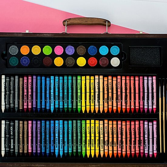 Art 101 Creativity Art Set with 173 Pieces in a Wood Carrying Case