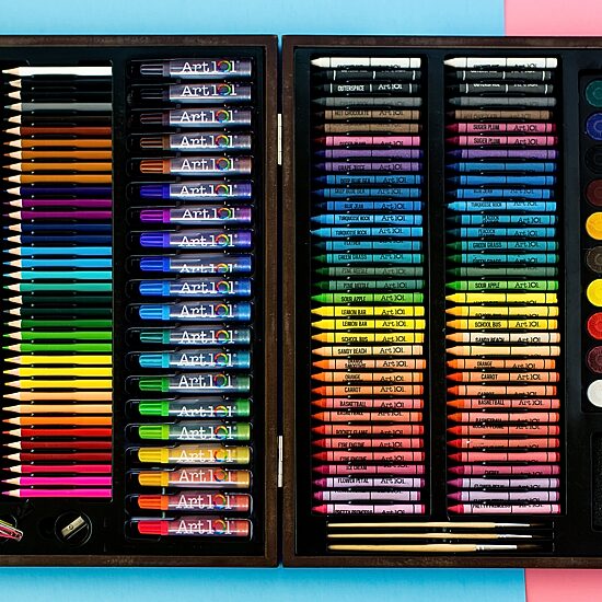 Art 101 Creativity Art Set with 173 Pieces in a Wood Carrying Case