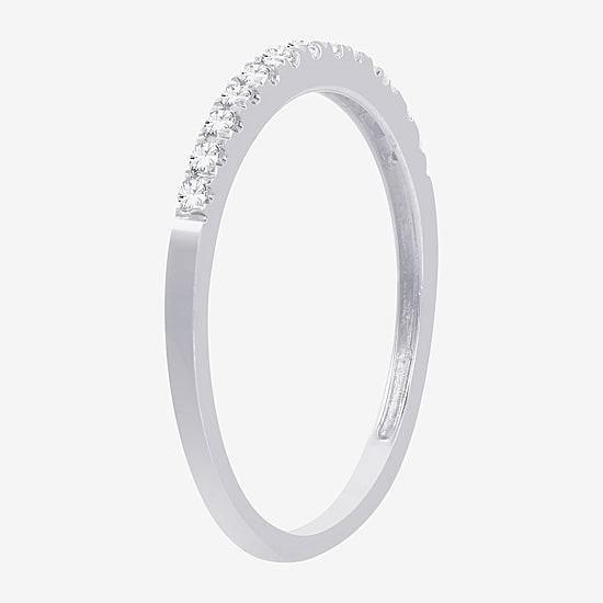 Womens 1/10 CT. T.W. Natural White Diamond 10K Gold Wedding Band