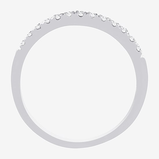 Womens 1/10 CT. T.W. Natural White Diamond 10K Gold Wedding Band