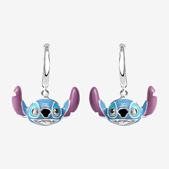 Disney Collection Girls Sterling Silver 16.1mm Lilo & Stitch Hoop Earrings