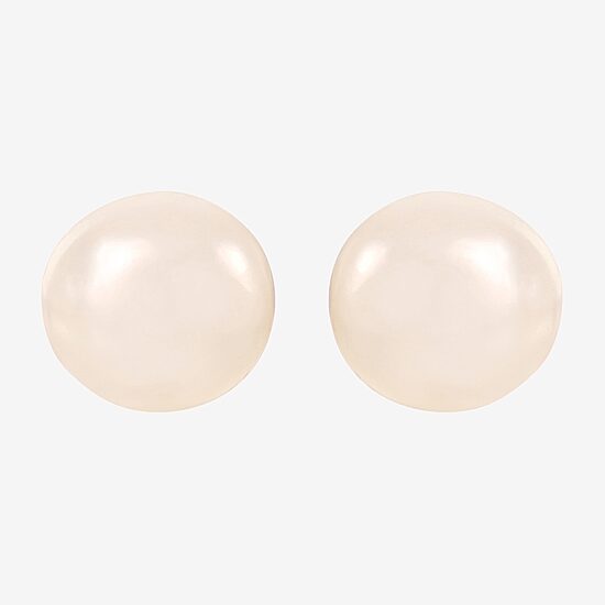 White Cultured Freshwater Pearl 14K Gold 4.1mm Stud Earrings