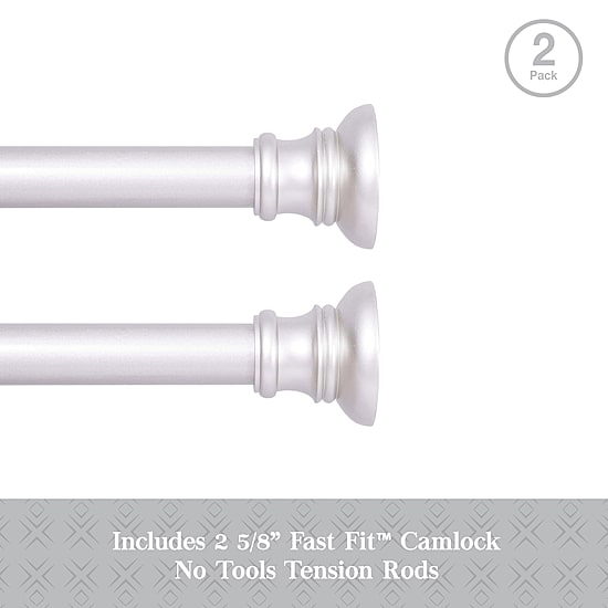 Kenney Easy Install Collection™ Fast Fit™ No Tools Nicholas 2-Pack 5/8 IN Tension Curtain Rod