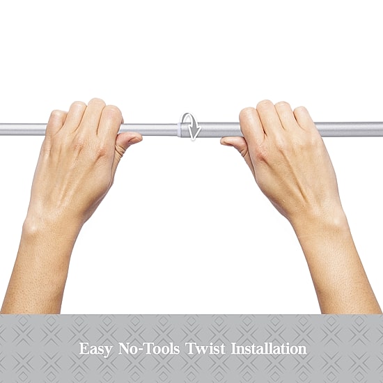 Kenney Easy Install Collection™ Fast Fit™ No Tools Nicholas 2-Pack 5/8 IN Tension Curtain Rod