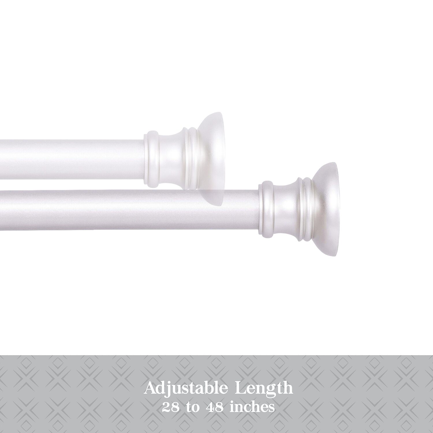 Kenney Easy Install Collection™ Fast Fit™ No Tools Nicholas 2-Pack 5/8 IN Tension Curtain Rod