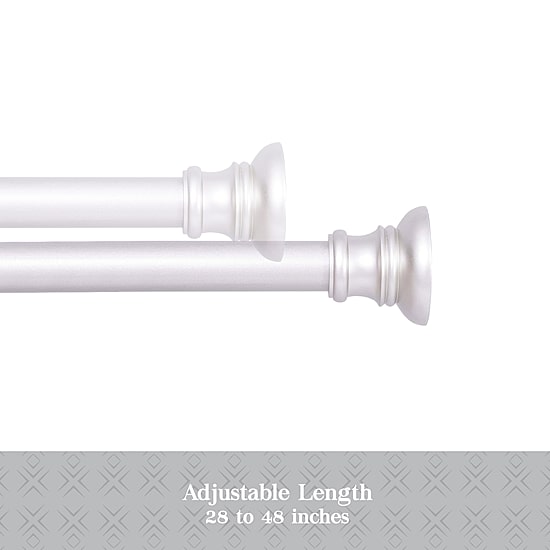 Kenney Easy Install Collection™ Fast Fit™ No Tools Nicholas 2-Pack 5/8 IN Tension Curtain Rod