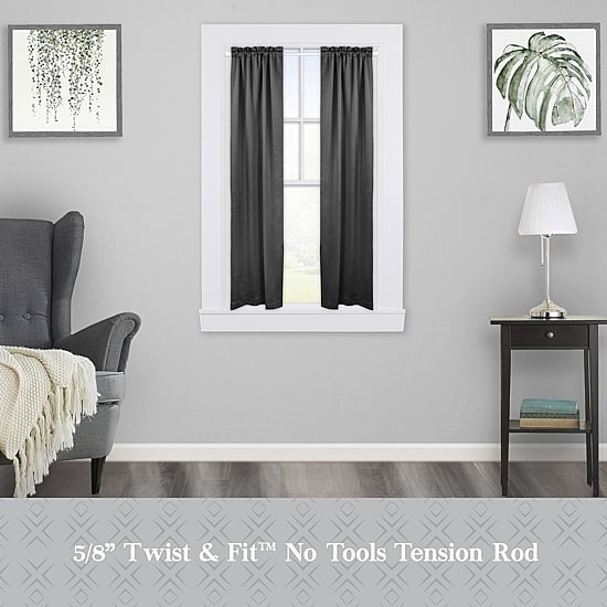 Kenney Easy Install Collection™ Fast Fit™ No Tools Rogers 2-Pack 5/8 IN Tension Curtain Rod