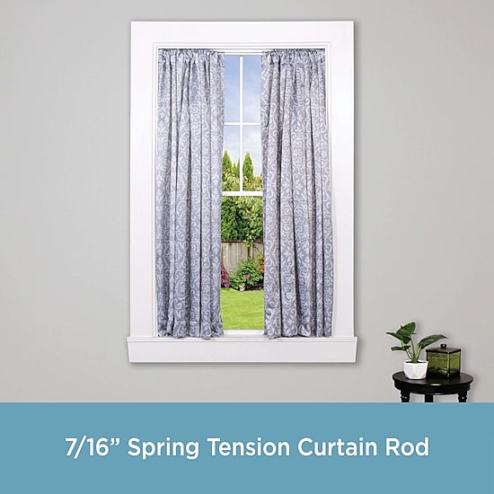 Kenney Strafford 2pk Spring 7/16 IN Tension Curtain Rod