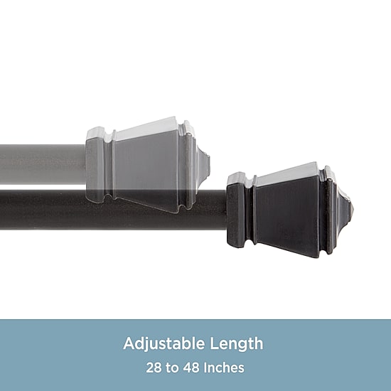 Kenney Amelia Petite Cafe Decorative 7/16 IN Adjustable Curtain Rod