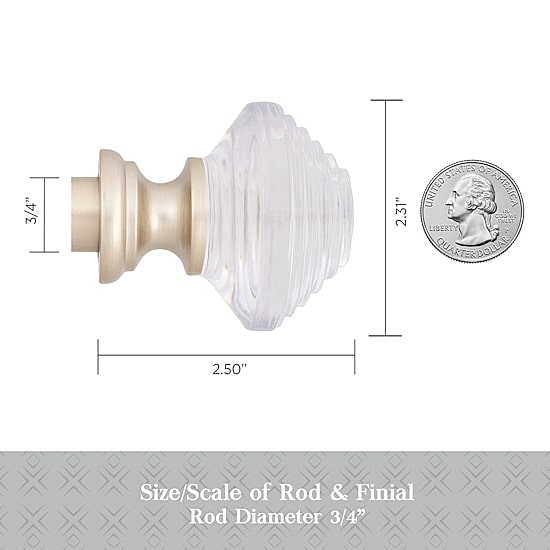 Kenney Designer Collection™  Selah Acrylic Knob 3/4 IN Adjustable Curtain Rod