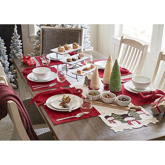 Homewear Holiday Red Jacquard Tablecloth
