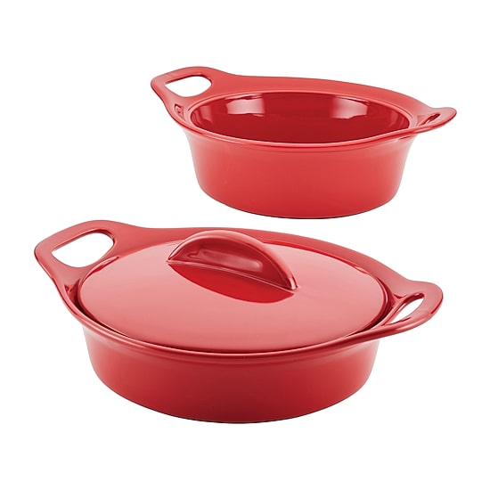 Rachael Ray Ceramic 3-pc. Casserole Bakers with Shared Lid Set