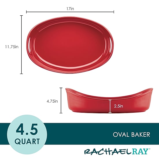Rachael Ray Stoneware Bubble and Brown 4.5-qt. Oval Baker