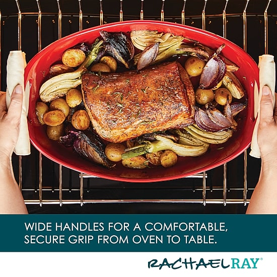 Rachael Ray Stoneware Bubble and Brown 4.5-qt. Oval Baker