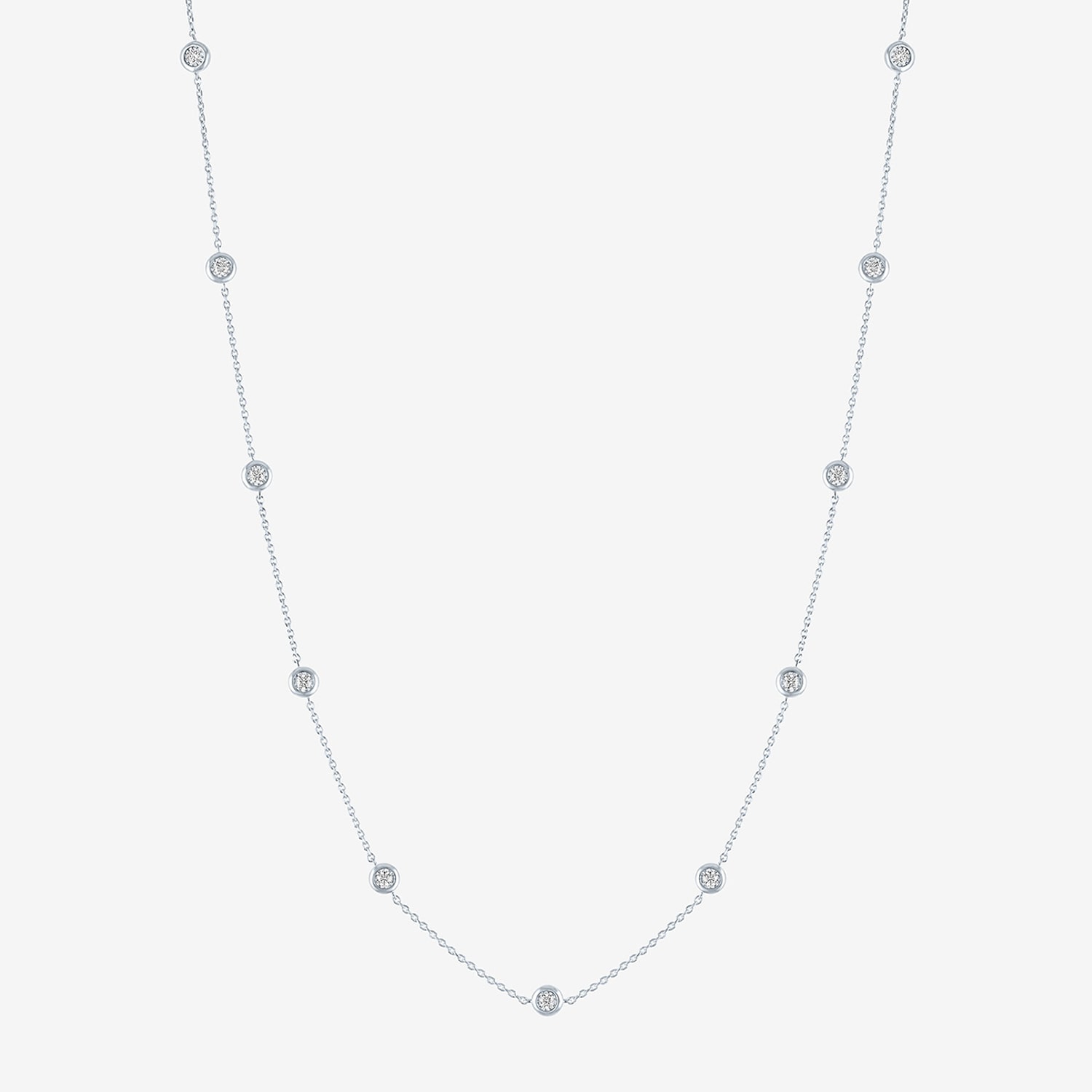 Diamond Addiction 1/4 CT.T.W. - 1/2 CT. T.W. (G-H / Si2-I1) Lab-Grown Diamond Station Necklace in Sterling Silver Or 14k Gold Over Silver