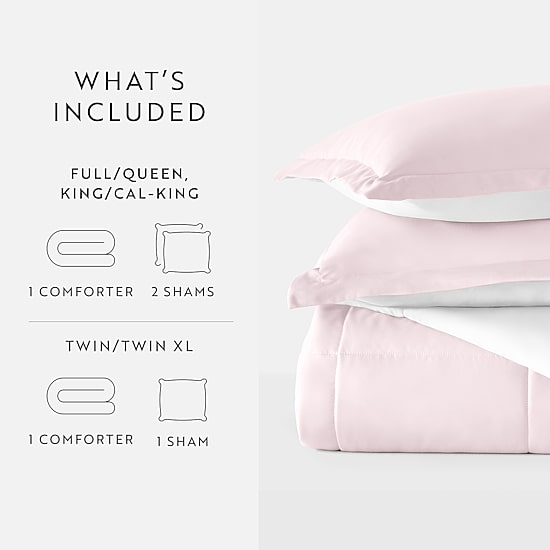 Casual Comfort Solid Reversible Lightweight Down Alternative Comforter Set