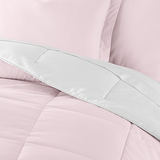 Casual Comfort Solid Reversible Lightweight Down Alternative Comforter Set