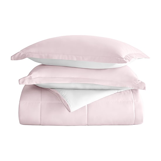 Casual Comfort Solid Reversible Lightweight Down Alternative Comforter Set