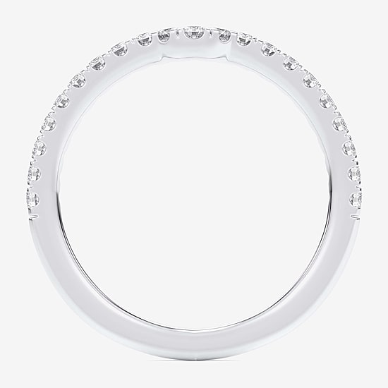 (G-H / Si1-Si2) Womens 2MM 1/4 CT. T.W. Lab Grown White Diamond 10K Gold Wedding Band