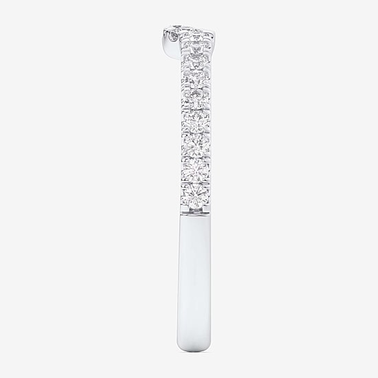 (G-H / Si1-Si2) Womens 2MM 1/4 CT. T.W. Lab Grown White Diamond 10K Gold Wedding Band