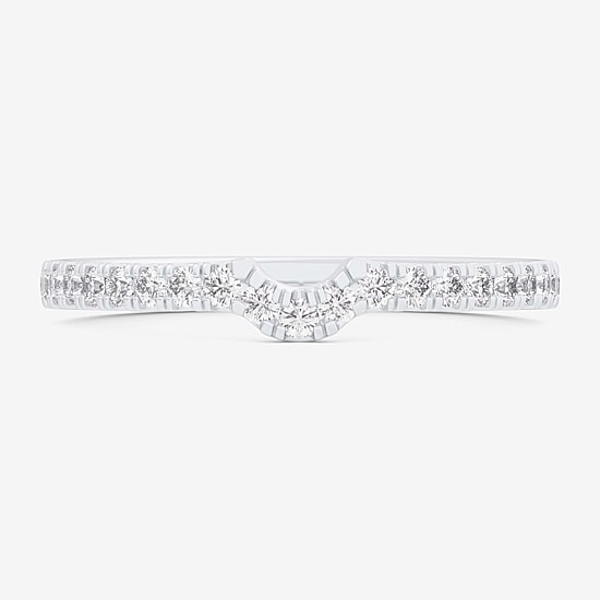 (G-H / Si1-Si2) Womens 2MM 1/4 CT. T.W. Lab Grown White Diamond 10K Gold Wedding Band