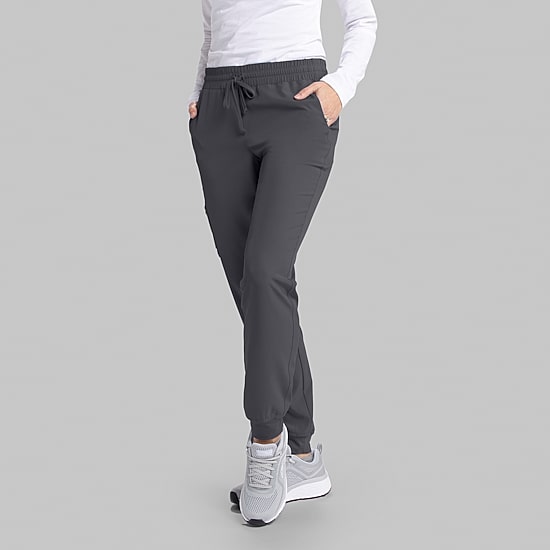 Skechers Skp552 Theory 4-Pocket Mid-Rise Jogger Womens Stretch Fabric Moisture Wicking Scrub Pant