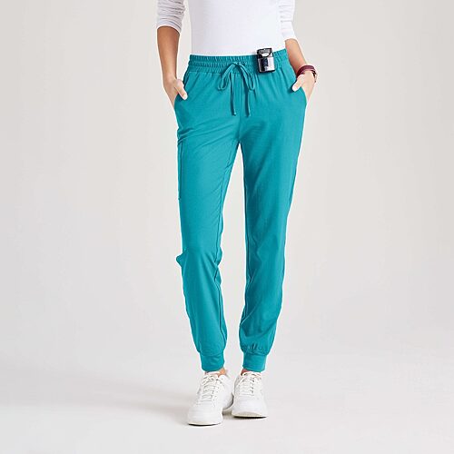 Skechers Skp552 Theory 4-Pocket Mid-Rise Jogger Womens Plus Tall Stretch Fabric Moisture Wicking Scrub Pant, X-small Tall, Blue
