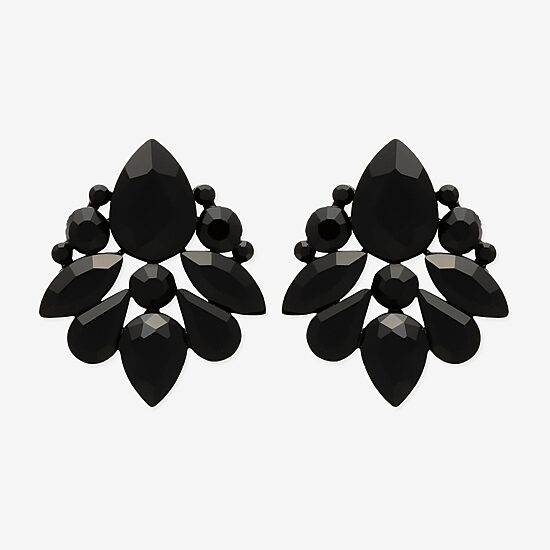 Bijoux Bar Womens Black Glass Drop Earrings