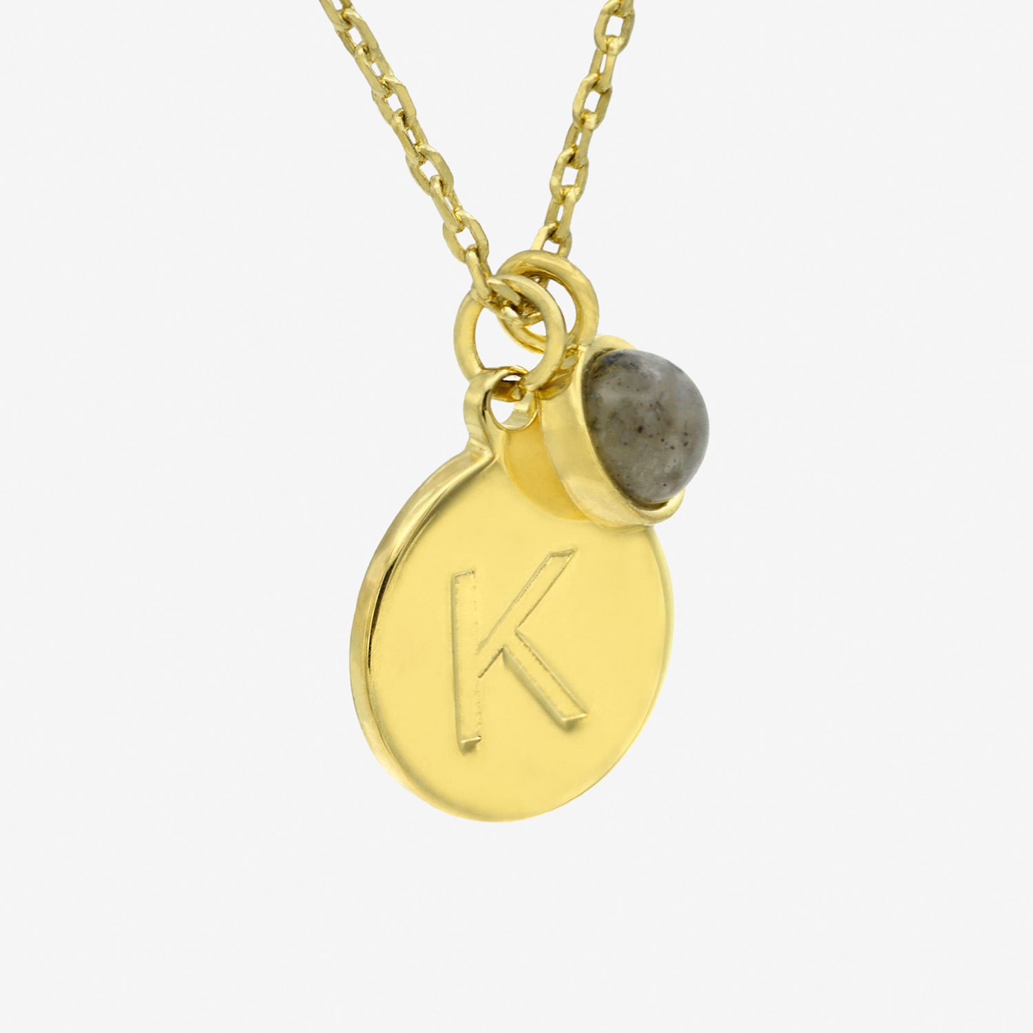Silver Treasures Delicates Initial Womens 14K Gold Over Brass Round 16 Inch Pendant Necklace