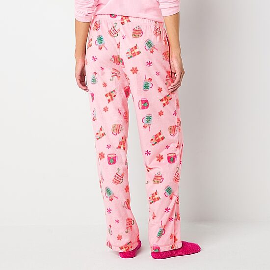 Sleep Chic Womens Petite Fleece Pajama Pants