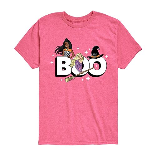 Air Waves Boo Big Kid Girls Crew Neck Short Sleeve Barbie T-shirt In Pink