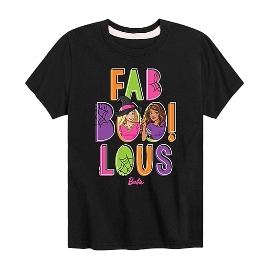 Faboolous Big Kid Girls Crew Neck Short Sleeve Barbie T-Shirt
