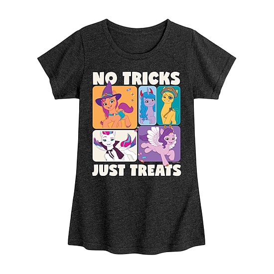 No Tricks Just Treats Big Kid Girls Crew Neck Short Sleeve My Little Pony T-Shirt